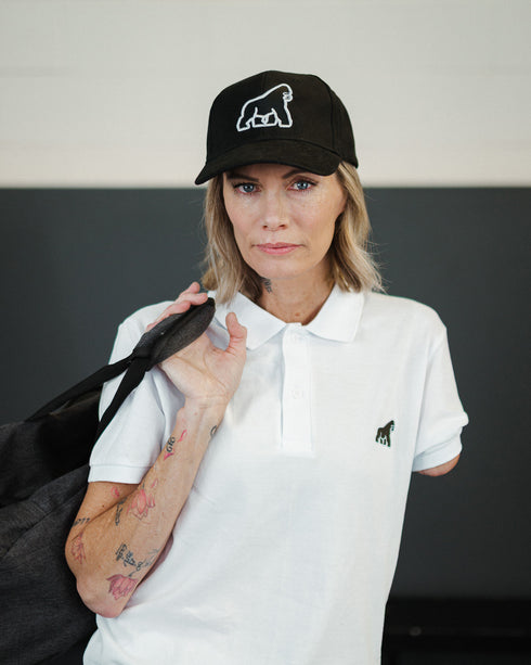 Women’s Black 3D Gorilla Embroidered Cotton Baseball Cap