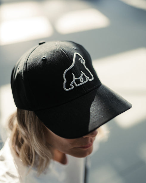 Black 3D Gorilla Embroidered Baseball Cap - Unisex