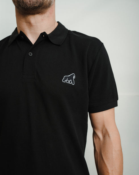 Black Gorilla Embroidered Polo Shirt - Unisex