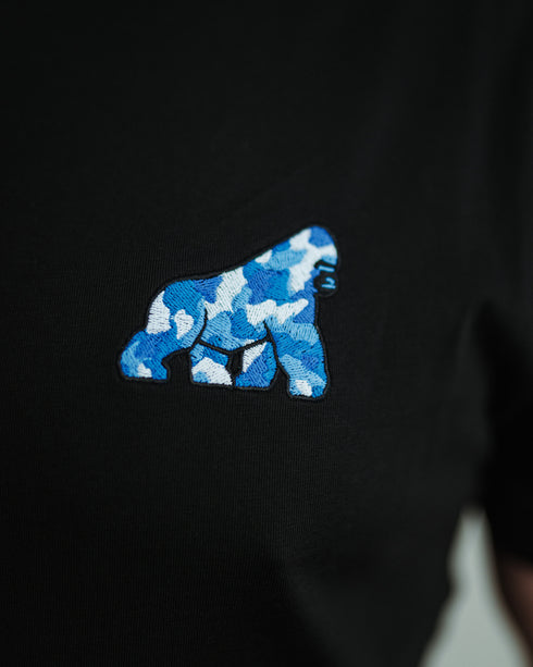 Blue Camo Gorilla Embroidered T-Shirt - Unisex
