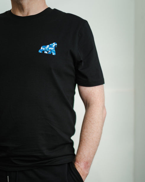 Blue Camo Gorilla Embroidered T-Shirt - Unisex