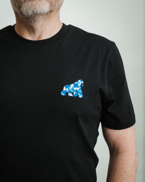 Blue Camo Gorilla Embroidered T-Shirt - Unisex