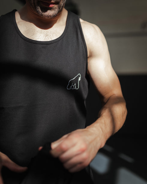 Men’s Gorilla Outline Printed Organic Cotton Gym Vest