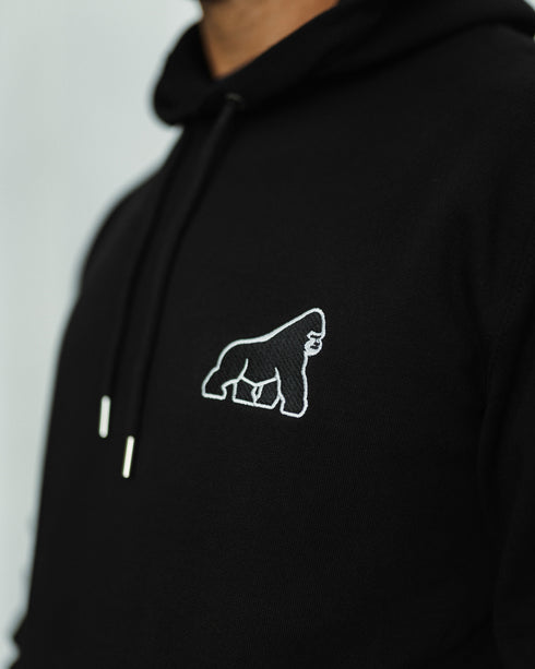 Black Gorilla Embroidered Hoodie - Unisex
