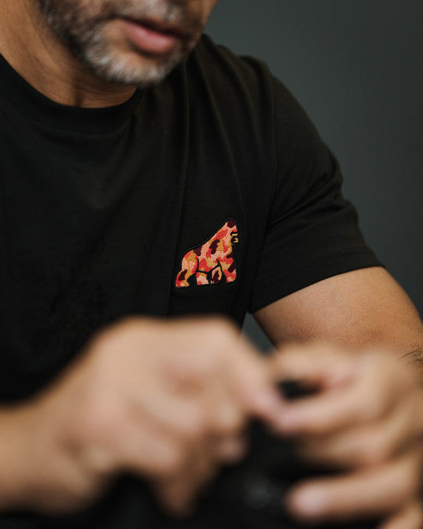 Orange Camo Gorilla Embroidered T-Shirt - Unisex