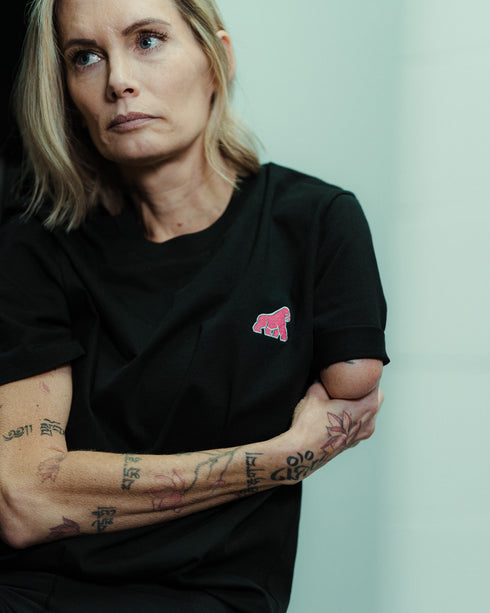 Pink Gorilla Embroidered T-Shirt - Unisex